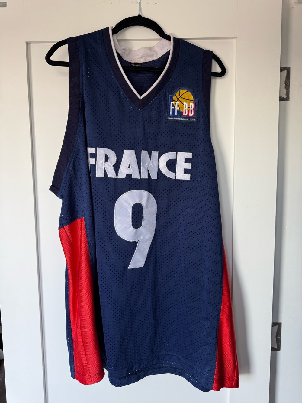 Tony Parker France Basketball Jersey - Navy Blue & Red